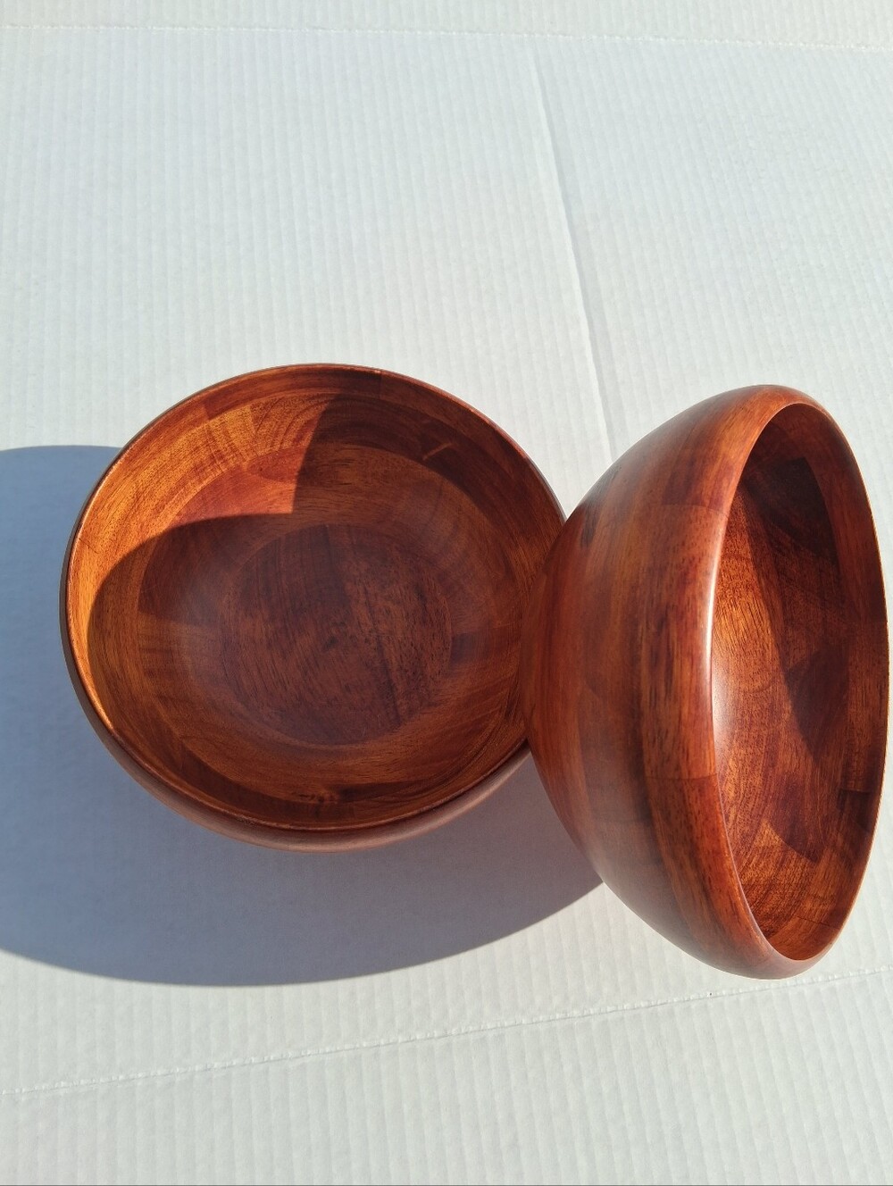Handcrafted Wooden Serving Bowls - Rich Brown Set